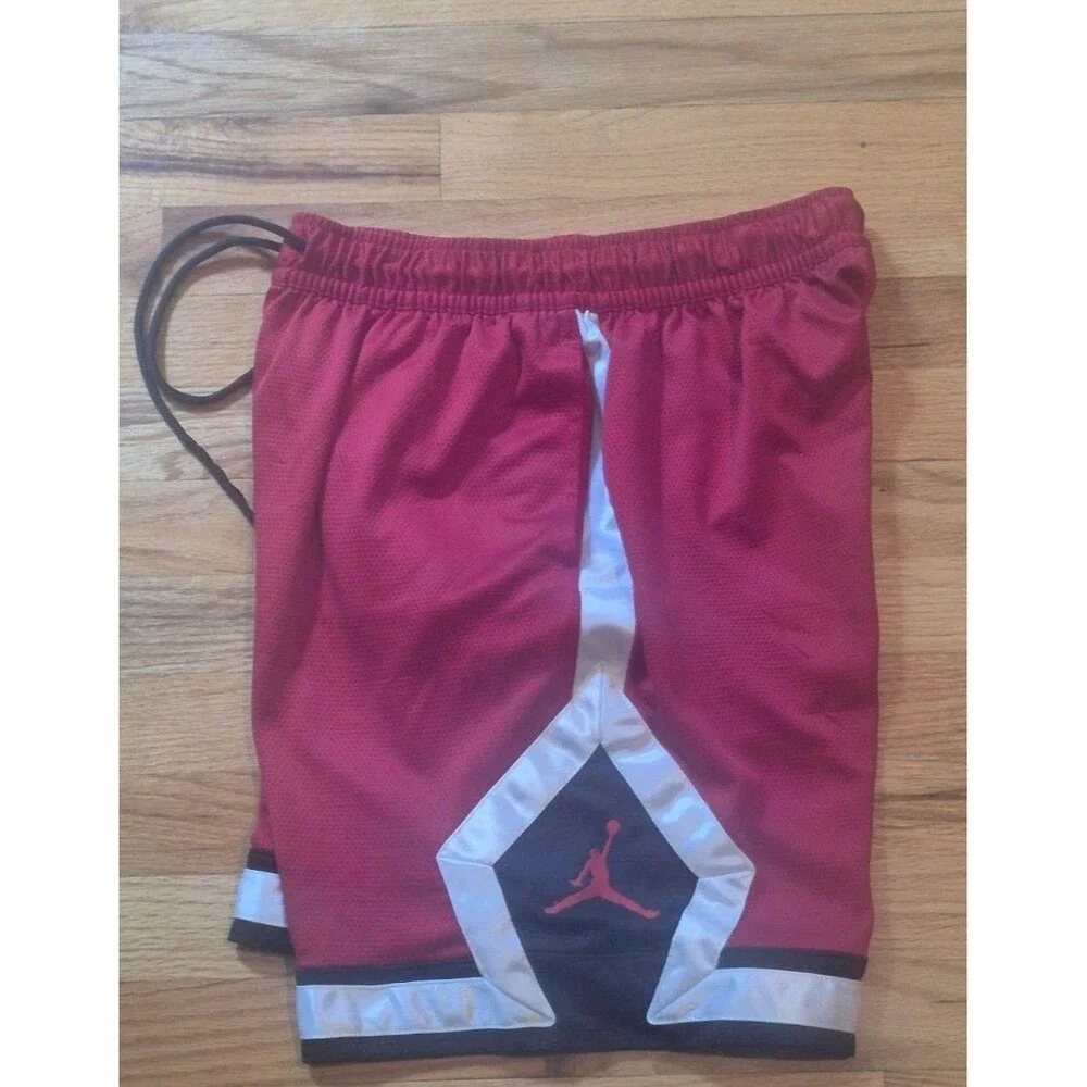 Jordan Jumpman Diamond Shorts Red White Black CV6022-687 Men's Large